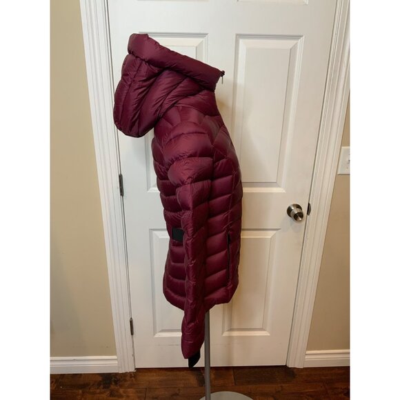 Soia & Kyo Maroon Nylon Hooded Down Zip-Up Jacket, Size XS - Picture 4 of 7